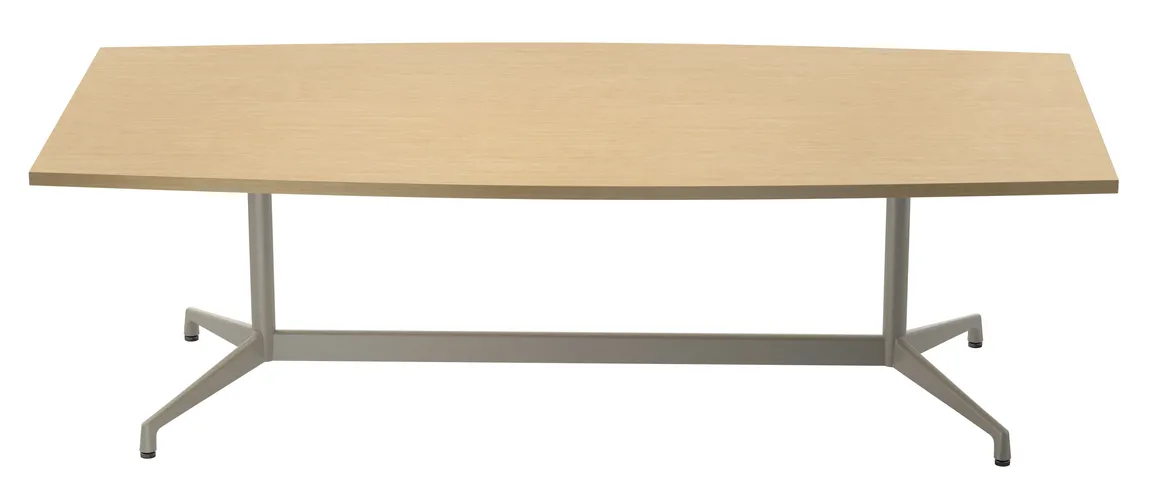 Boat Shaped Conference Table with Steel Base