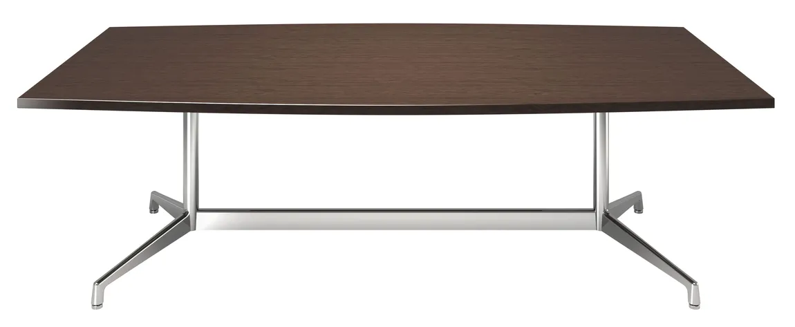 Boat Shaped Conference Table with Steel Base