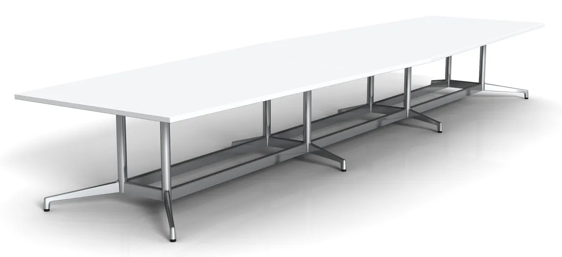 Boat Shaped Conference Table with Steel Base