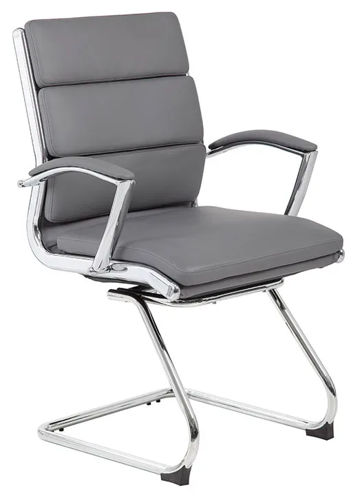Modern Vinyl and Chrome Guest Chair