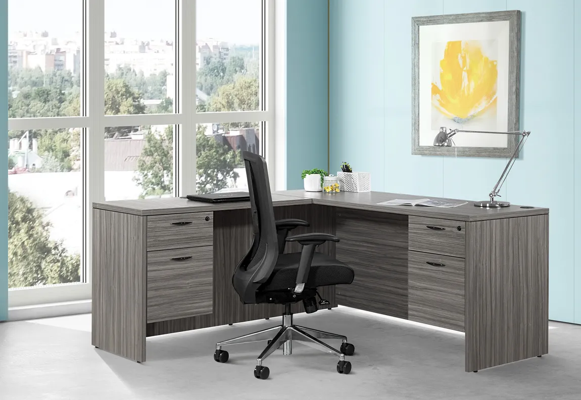 L Shaped Desk with Drawers