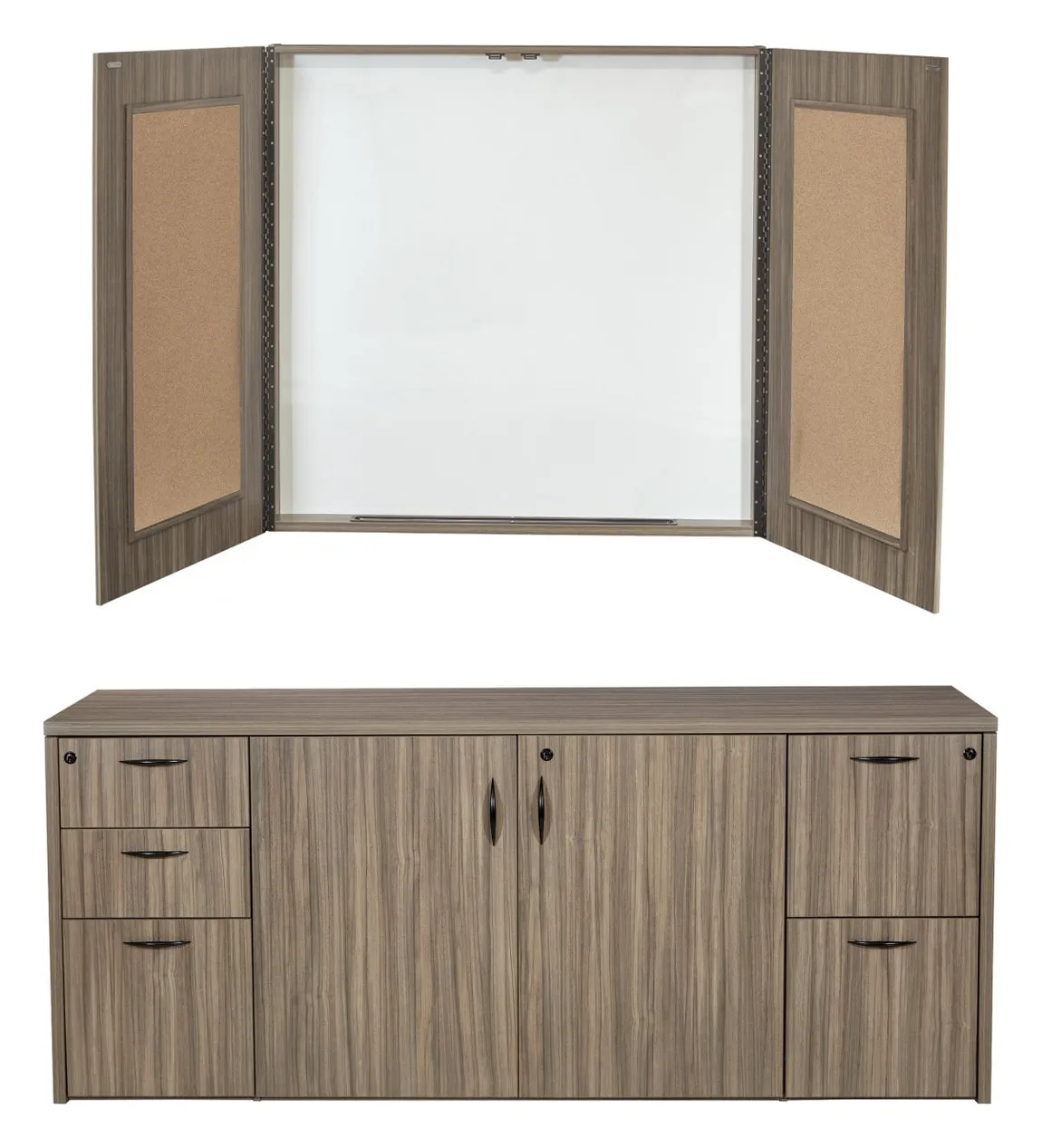 Storage Credenza and Presentation Board Set