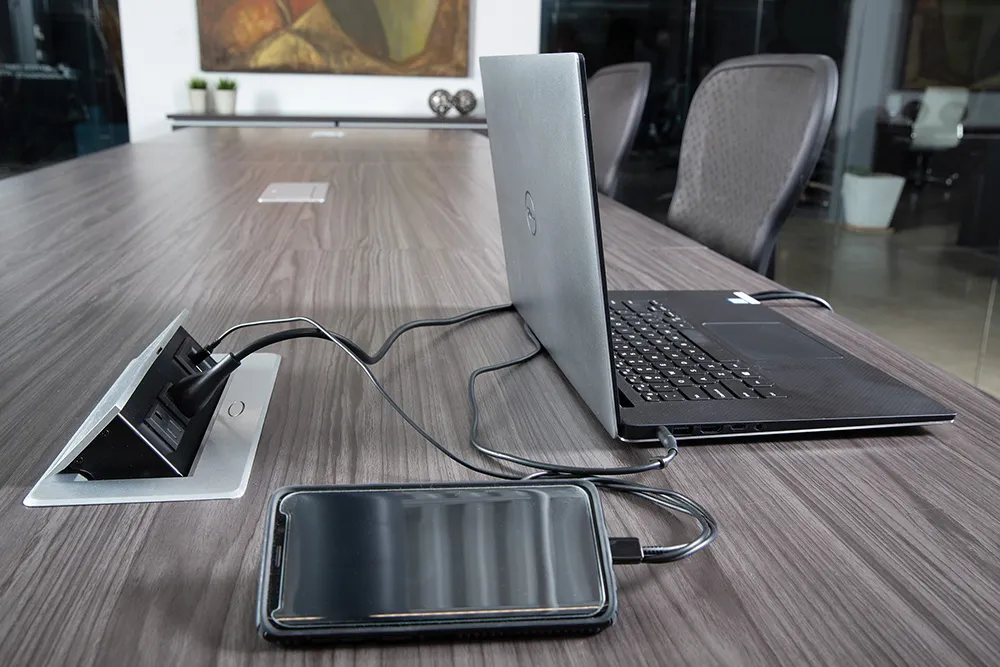 small round conference table with power 6