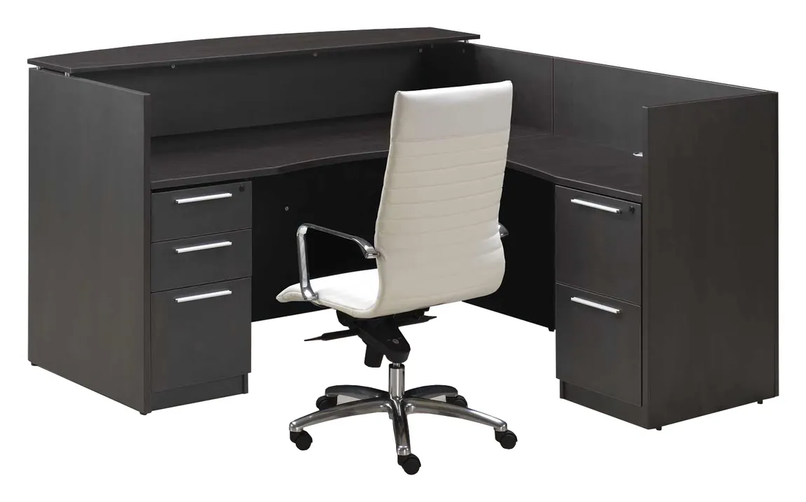 L Shaped Reception Desk with Drawers