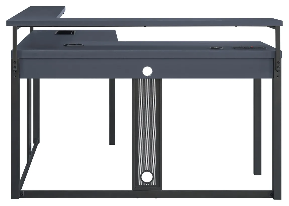 L Shaped Gaming Desk with LED Lights