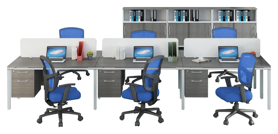 6 Person Workstation with Storage