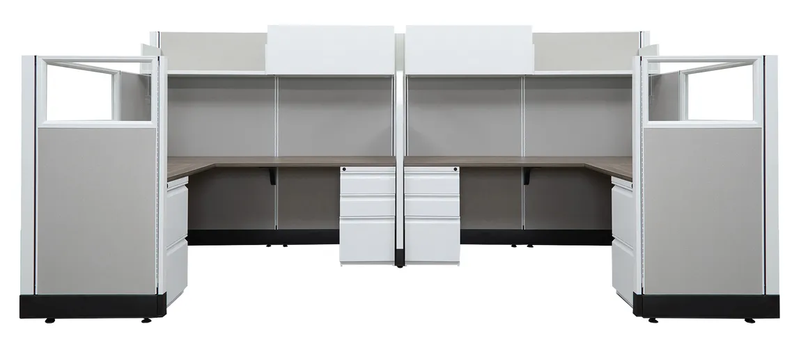 2 Person Cubicle with Storage