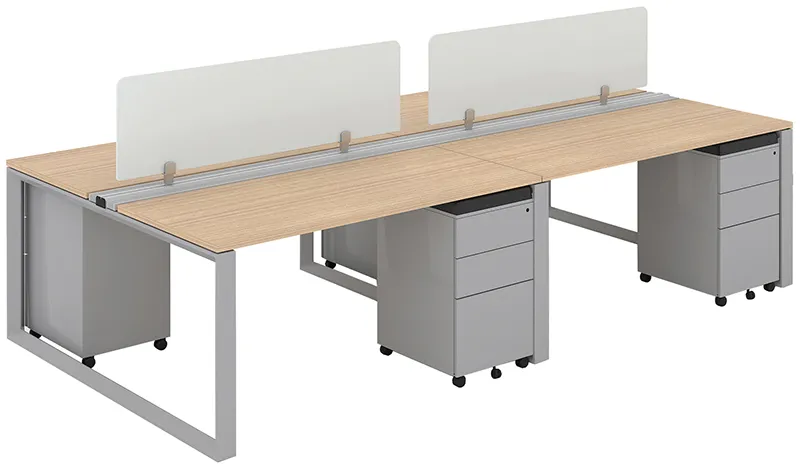 4 Person Workstation with Privacy Panels