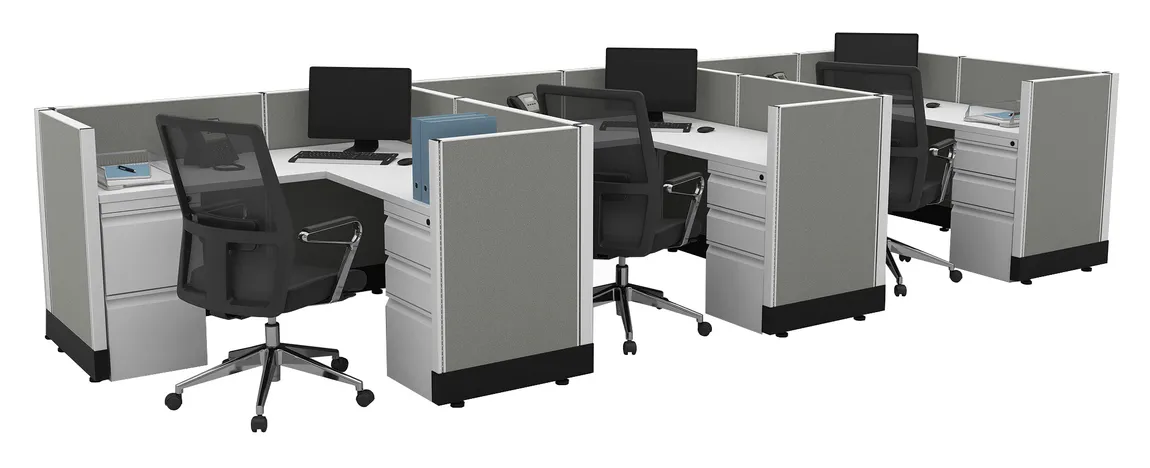 3 Person Cubicle with Power