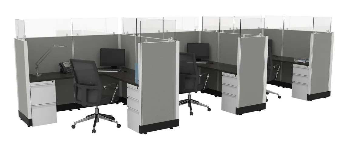 3 Person Cubicle with Power