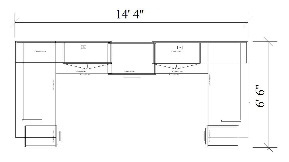 small 2 person desk with hutch and drawers 11