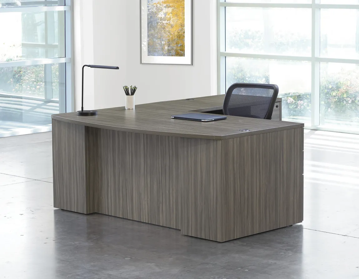 Bow Front L Shaped Desk