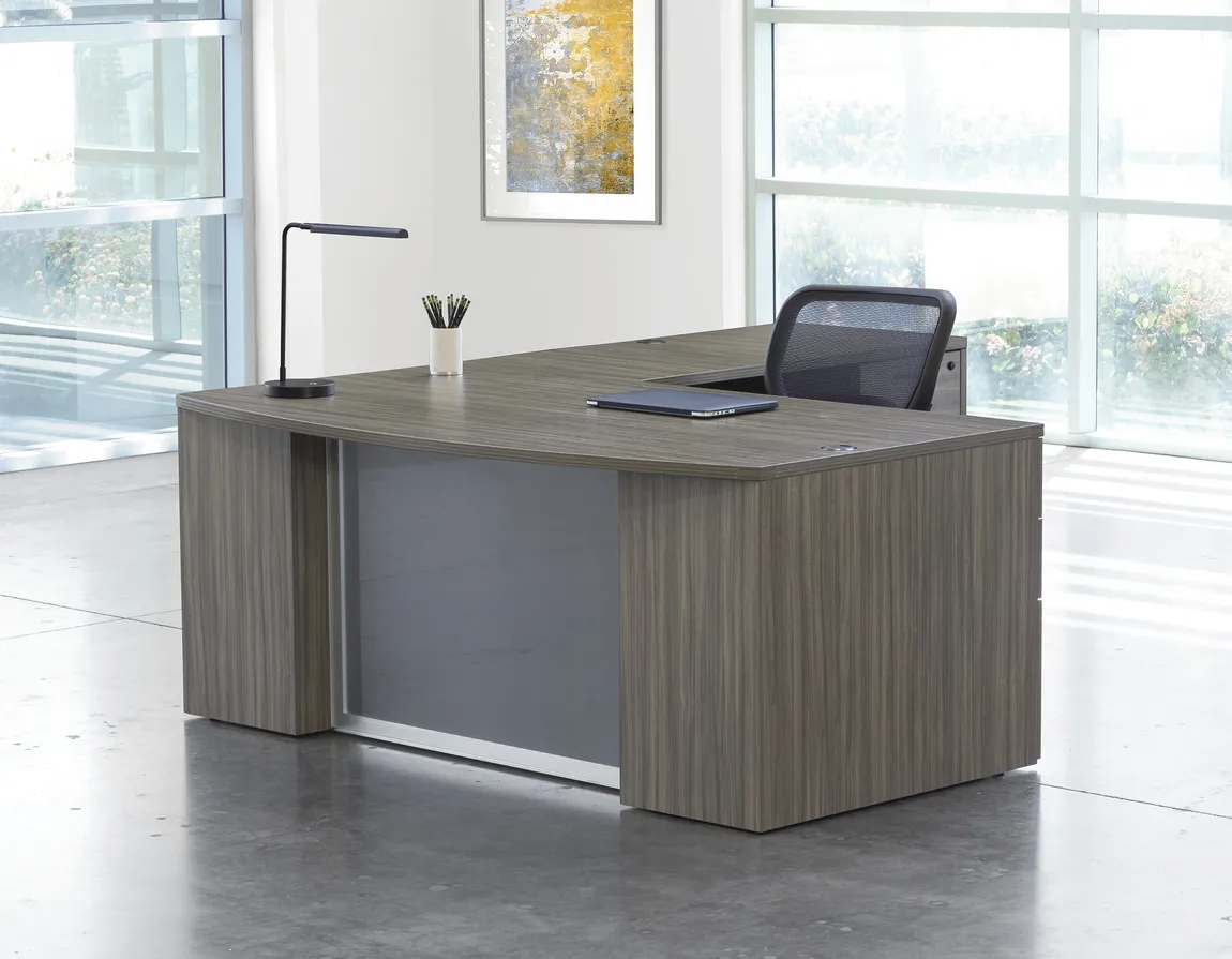 Bow Front L Shaped Desk