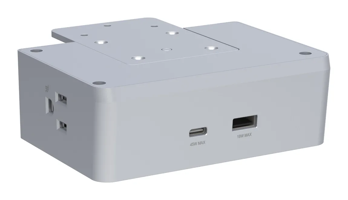 Desk Mounted Power Hub with 10 Foot Cable