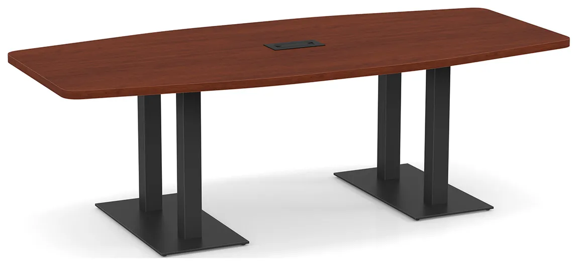 Boat Shaped Conference Table with Brushed Metal Base