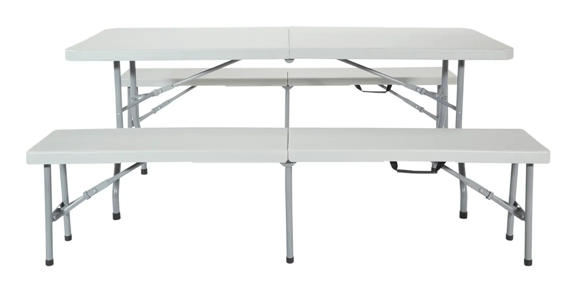 6' Folding Table and Benches Combo