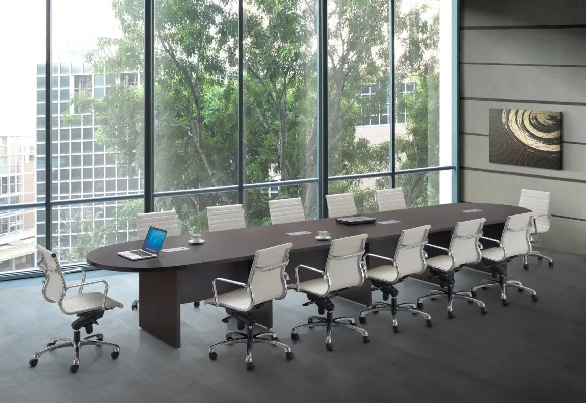 Racetrack Conference Table with Grommets