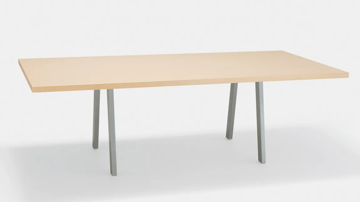 Rectangular Conference Table with Metal Legs