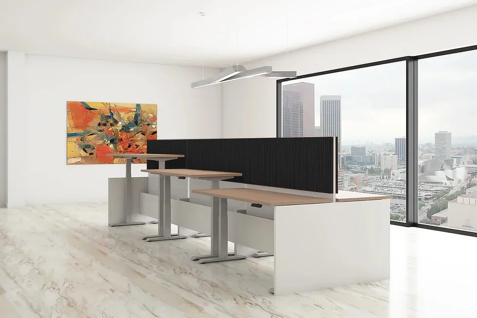 6 Person Height Adjustable Workstation with Power