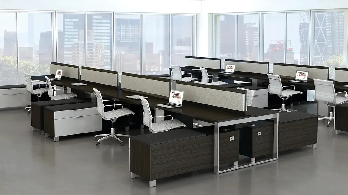 8 Person Workstation with Storage and Power