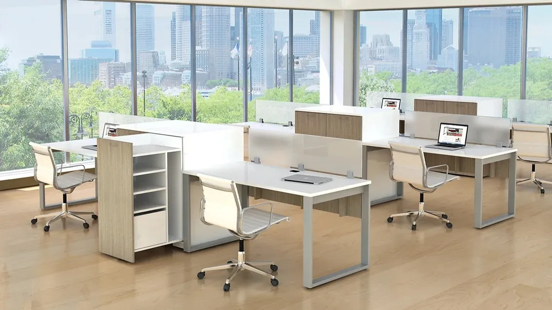 2 Person Desk with Storage