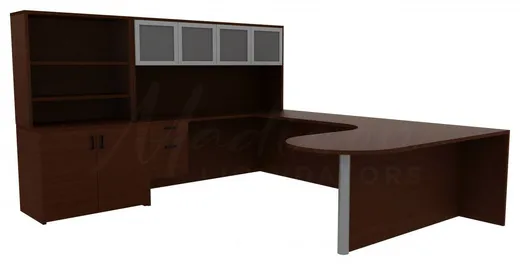 U Shaped Desk with Hutch