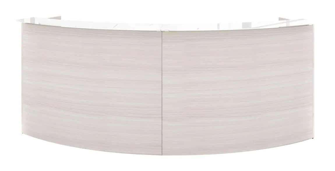 2 Person Curved Reception Desk with Glass Transaction Counter