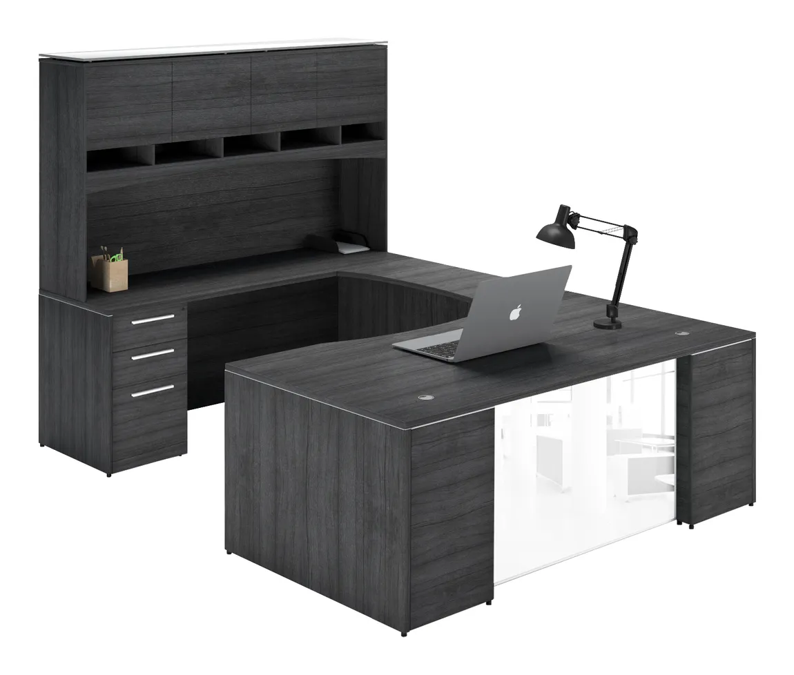 U Shaped Desk with Hutch