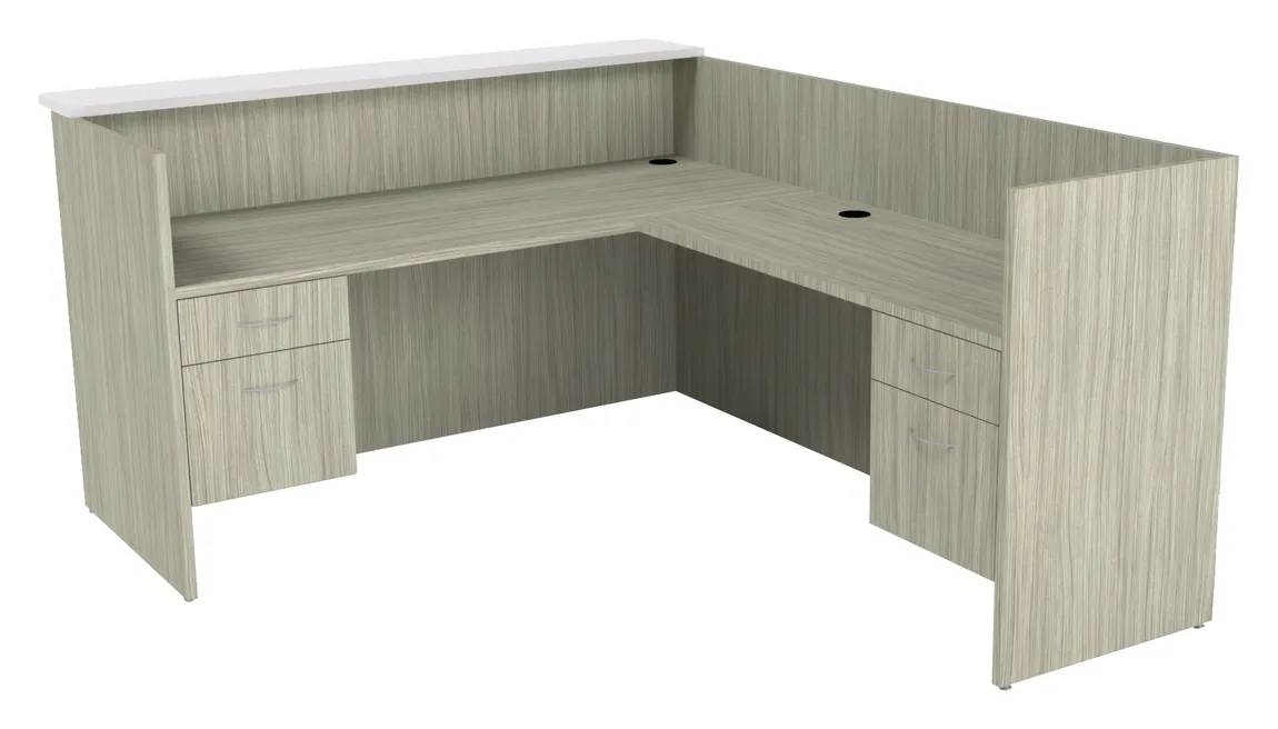 small l shaped reception desk with counter 11