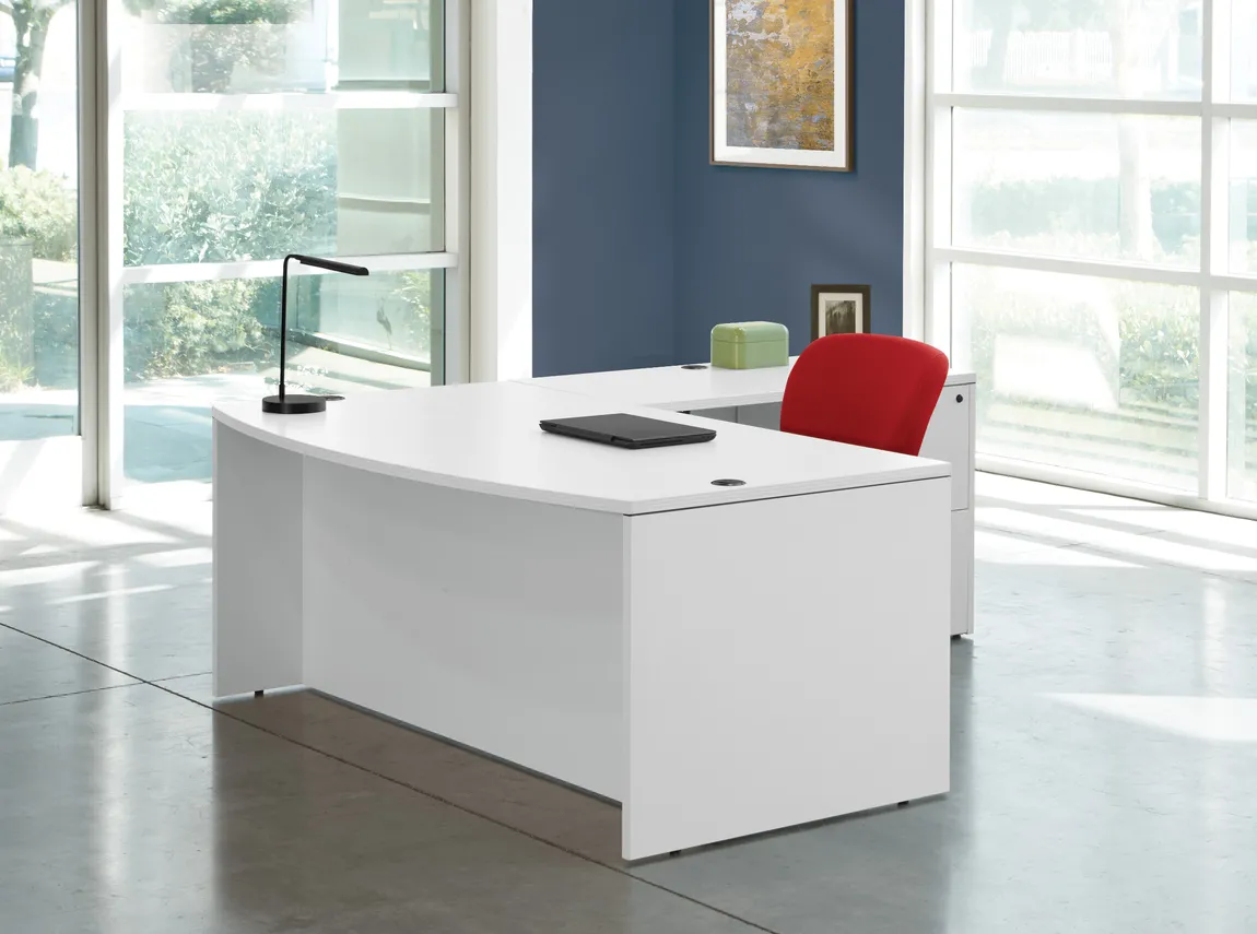 Bow Front L Shaped Desk