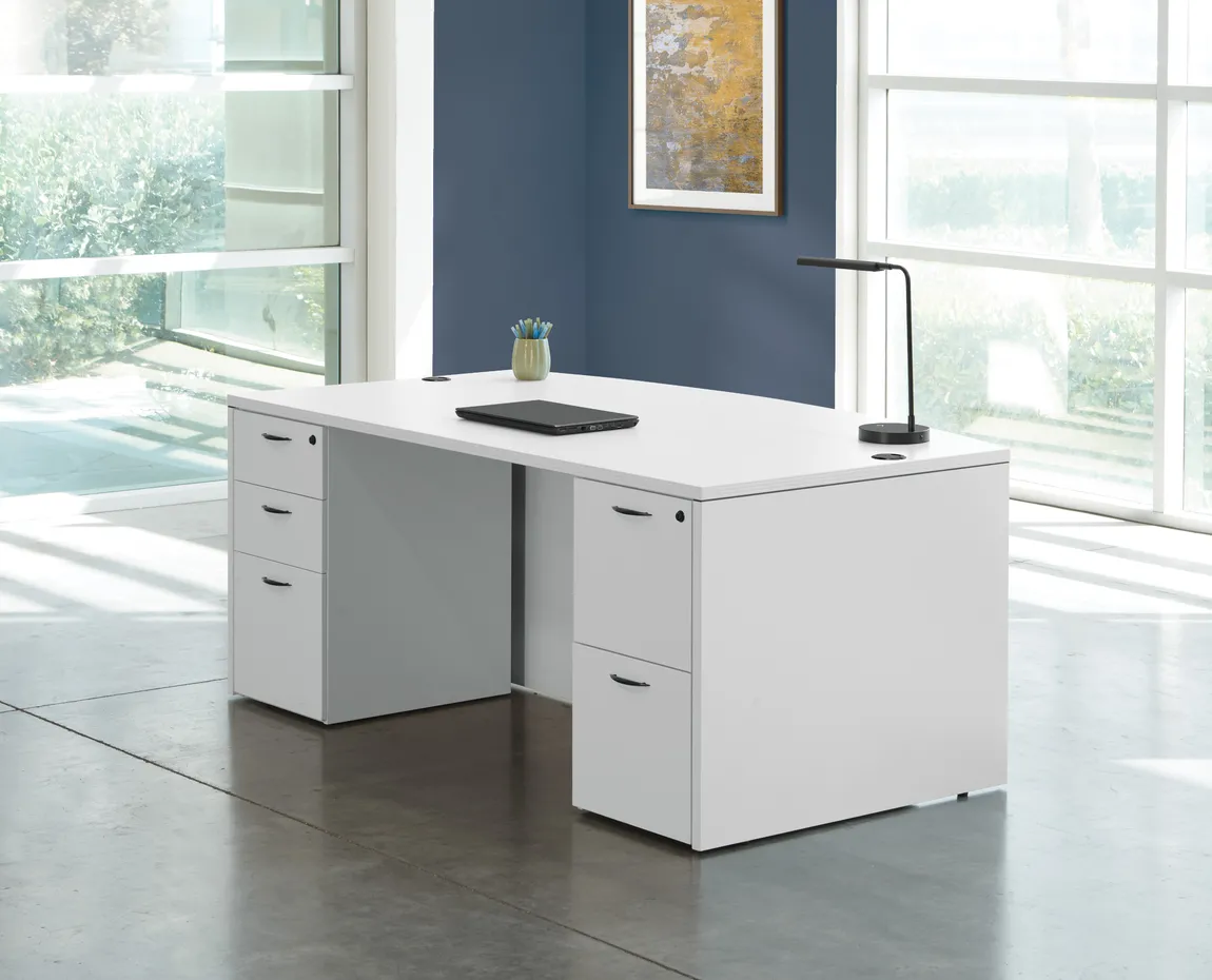 Bow Front Desk with Drawers