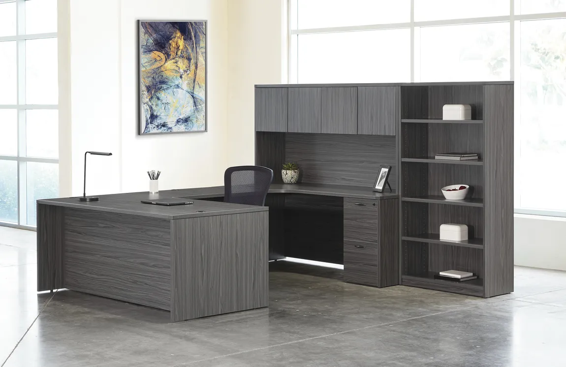 U Shaped Desk with Storage