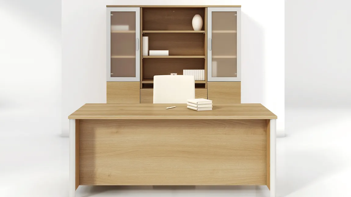 Rectangular Desk and Credenza Set