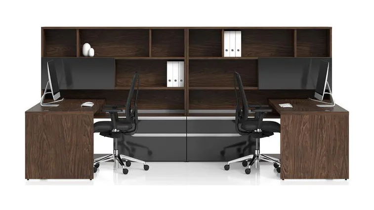2 Person Desk with Storage