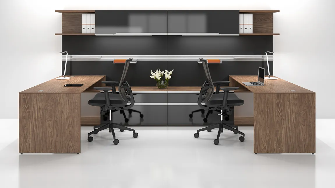 2 Person Desk with Storage