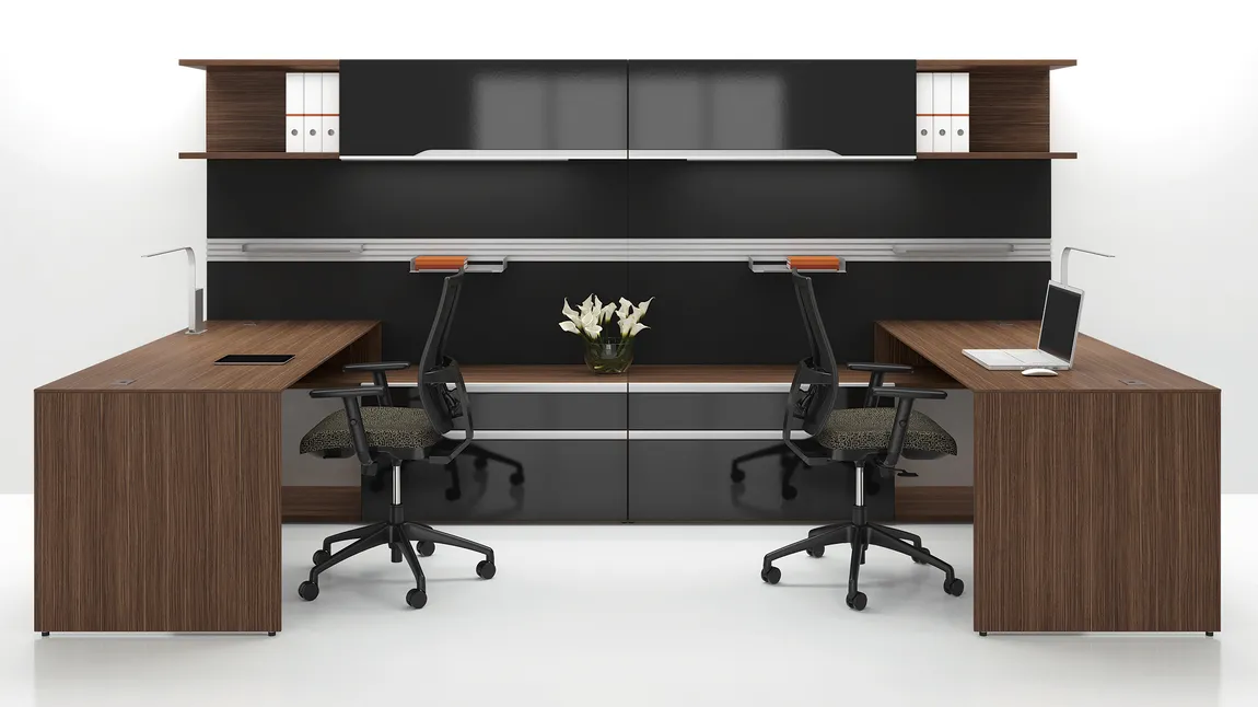 2 Person Desk with Storage