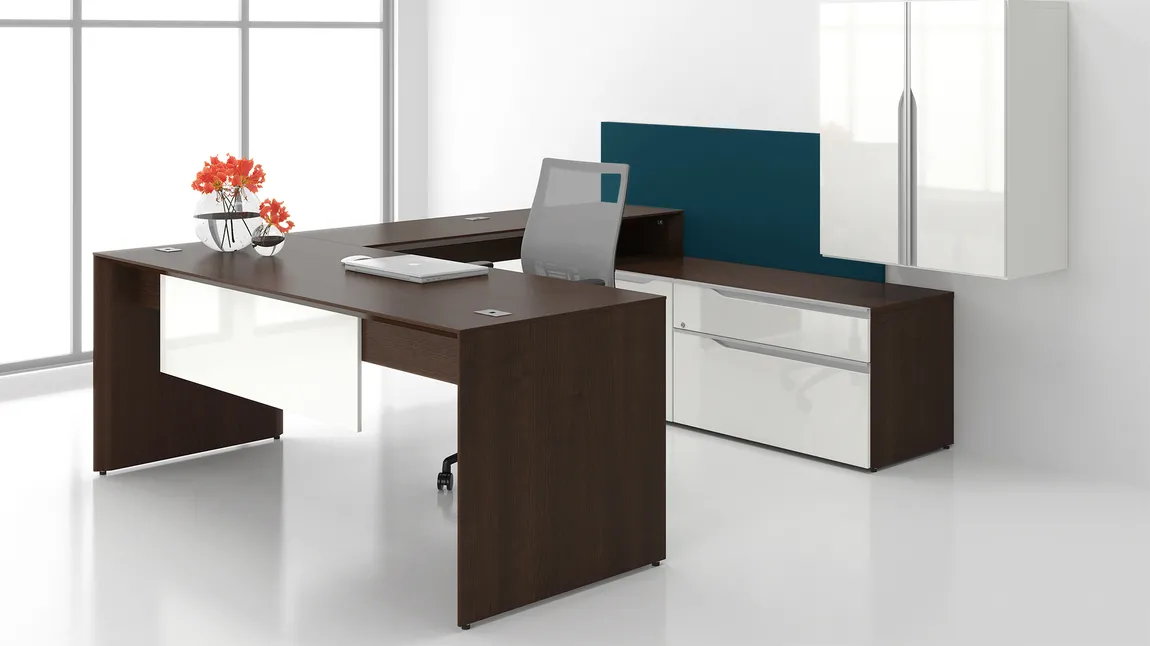 Modern U Shaped Desk with Storage