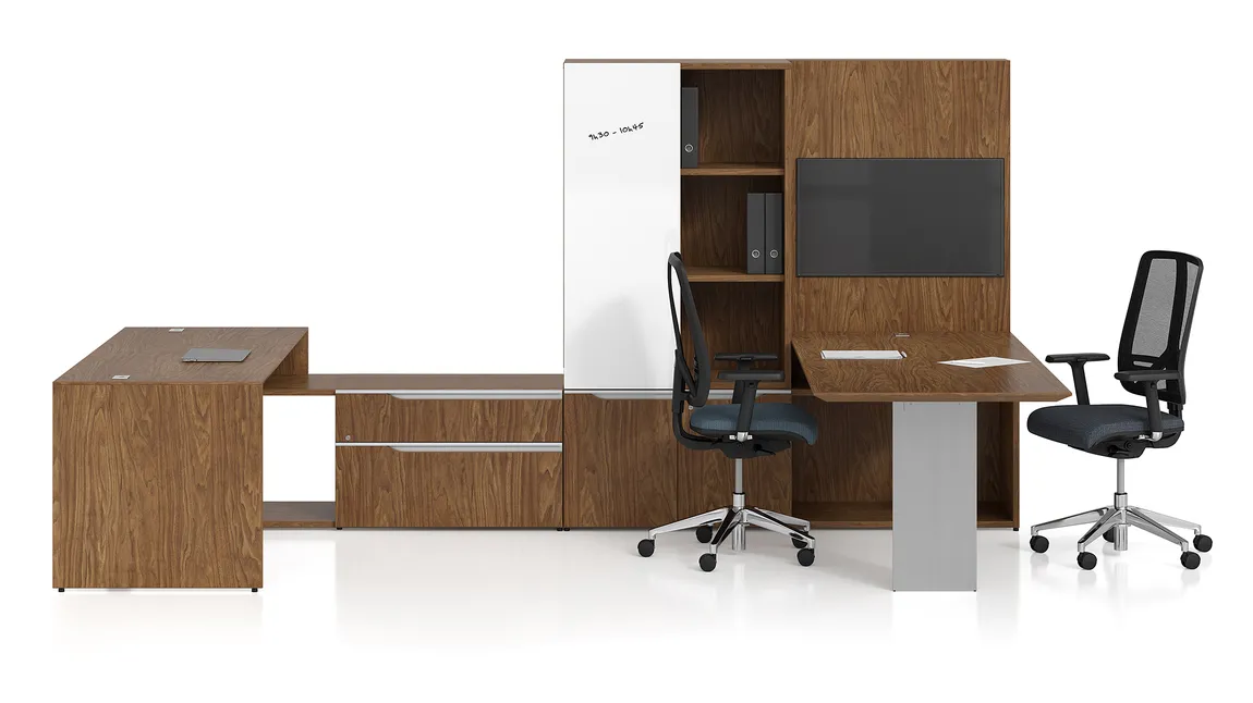 U Shaped Desk with Storage