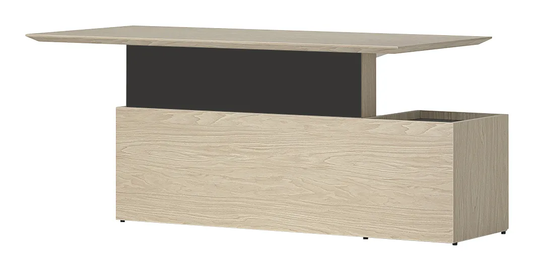 L Shaped Sit Stand Desk with Storage