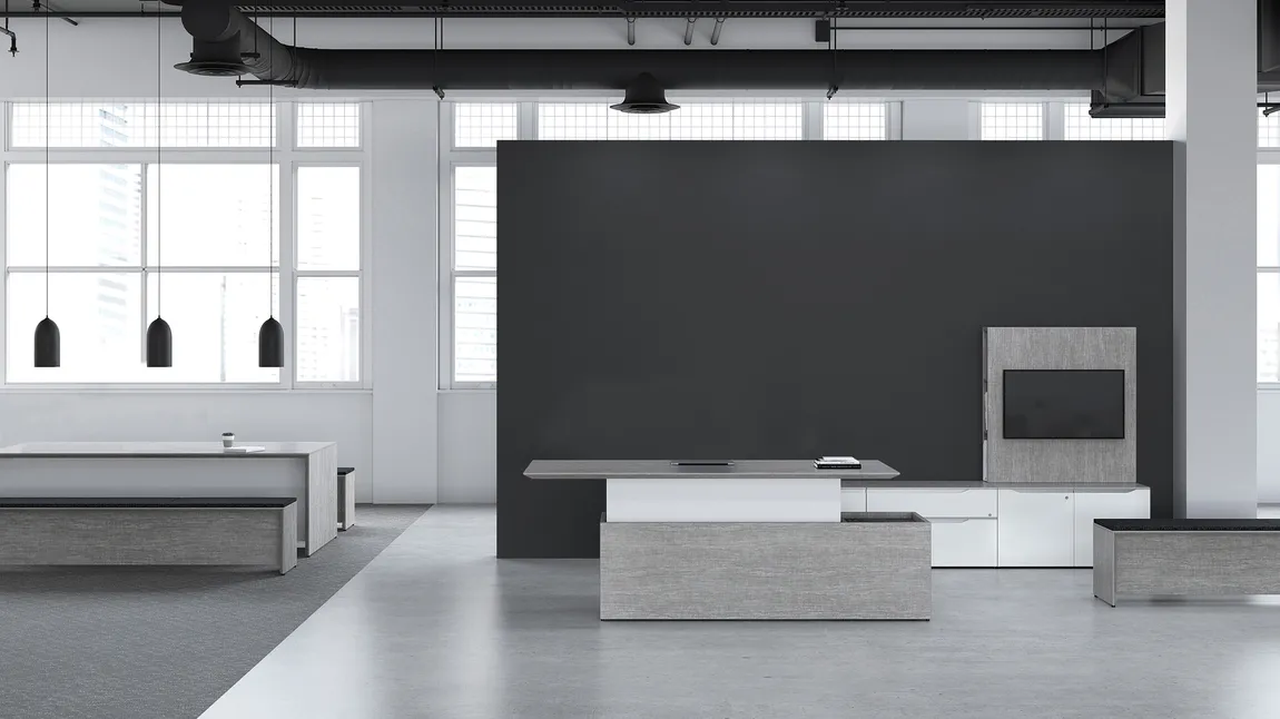 Sit Stand Desk with Storage