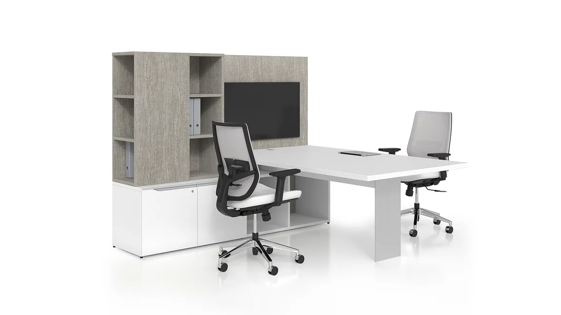 Modern L Shaped Desk with Storage