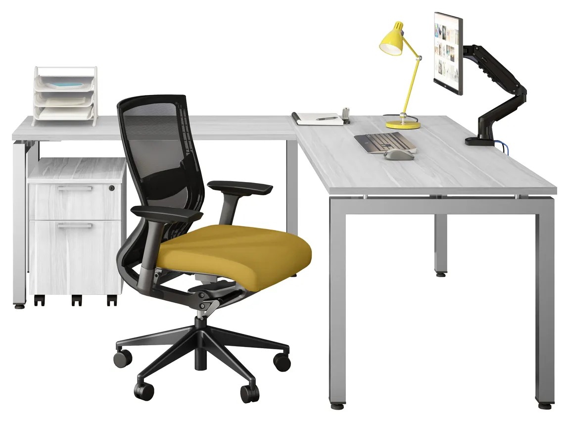 L Shaped Desk with Drawers