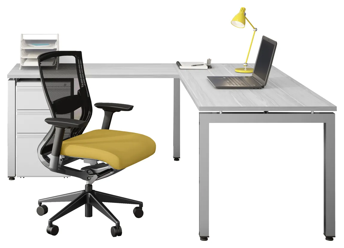 L Shaped Desk with Drawers