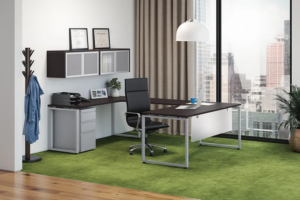 U Shaped Desk with Drawers