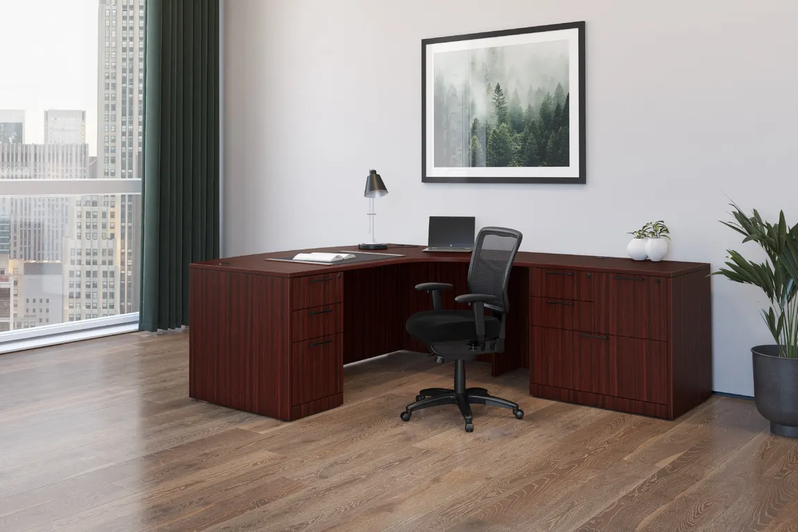 Bow Front L Shaped Desk
