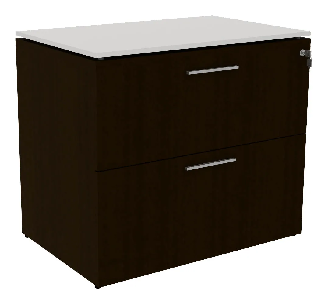 2 Drawer Lateral File Cabinet with Glass Top