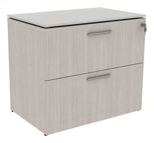 2 Drawer Lateral File Cabinet with Glass Top