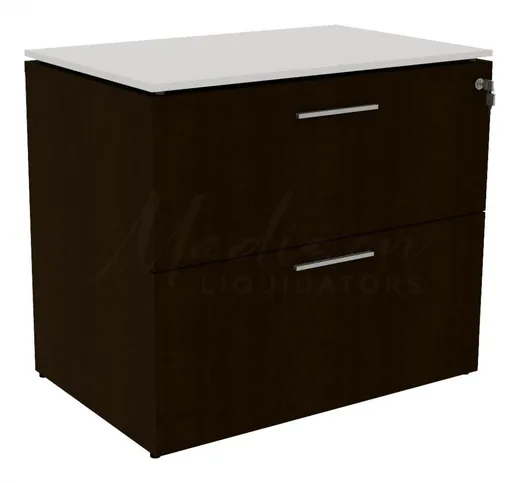 2 Drawer Lateral File Cabinet with Glass Top