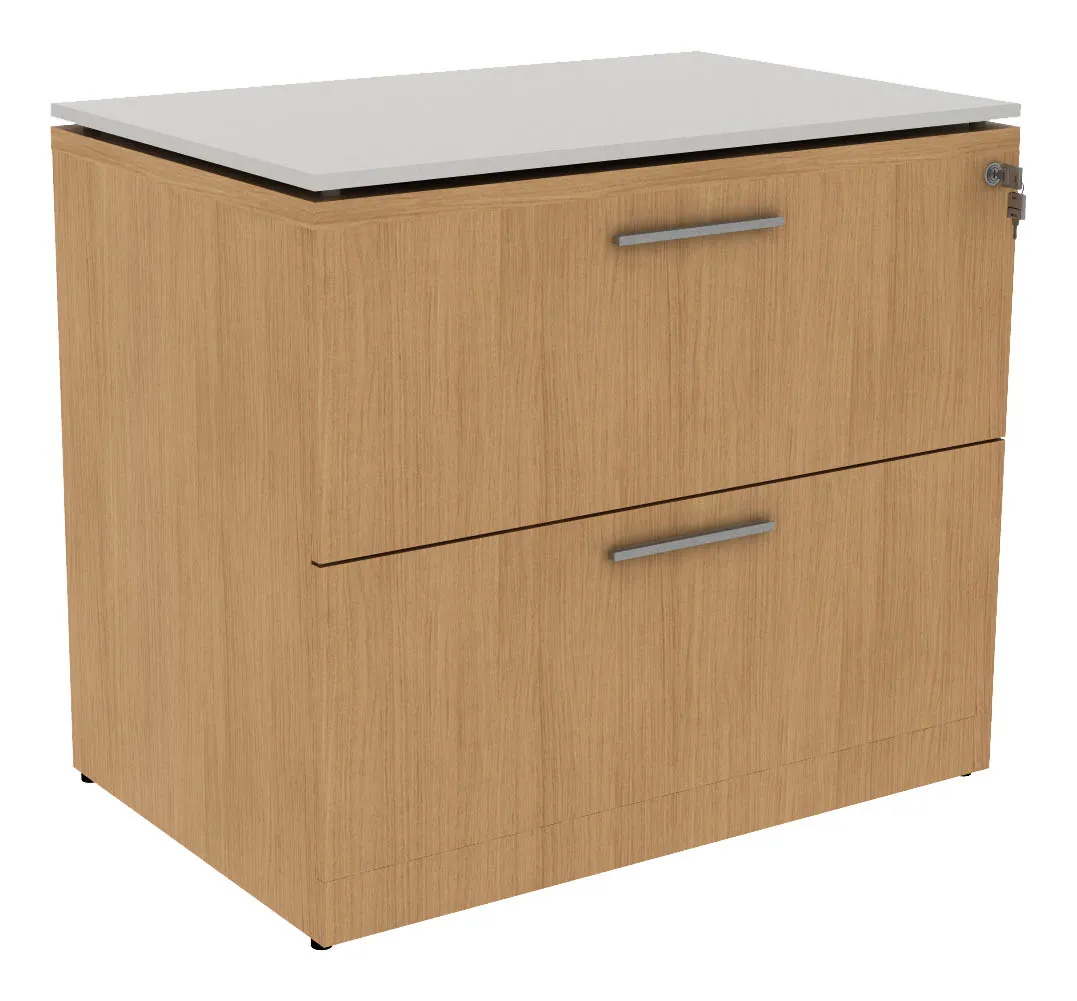 2 Drawer Lateral File Cabinet with Glass Top