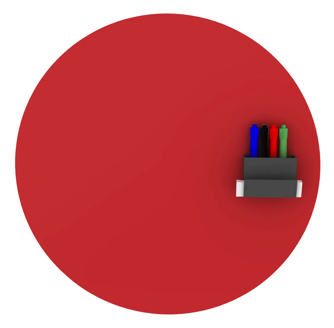 small round magnetic glass whiteboard 24 15